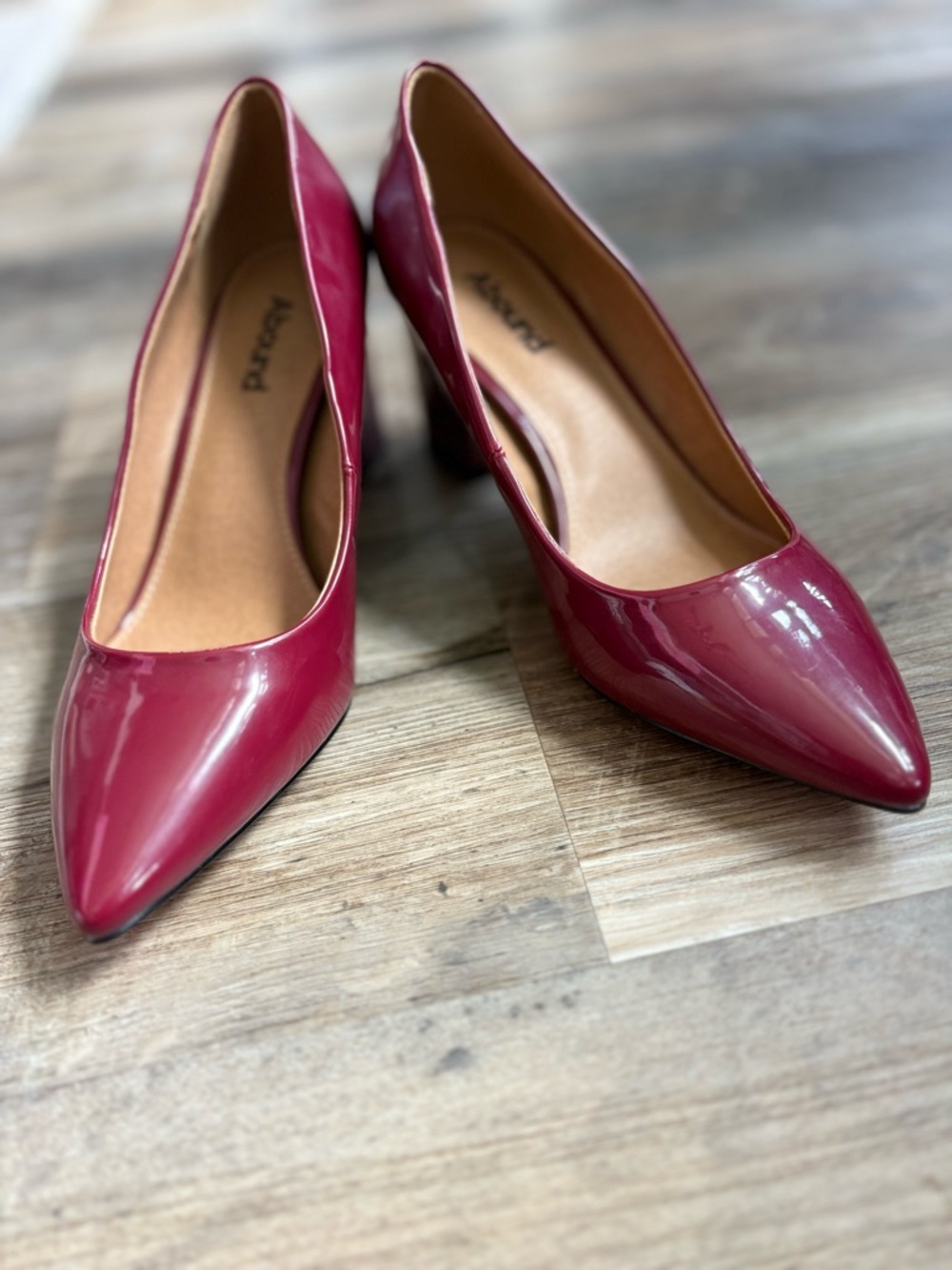Abound Patent Pointed-Toe Pumps in Burgundy
